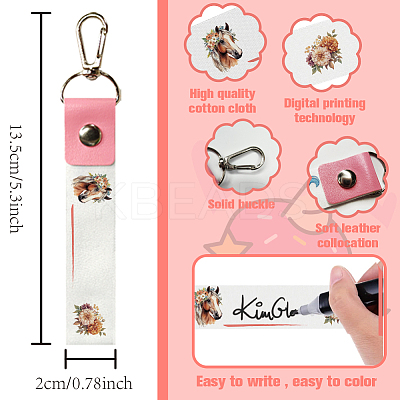 PU Leather & Cotton Name Marker Keychain AJEW-WH0514-036-1