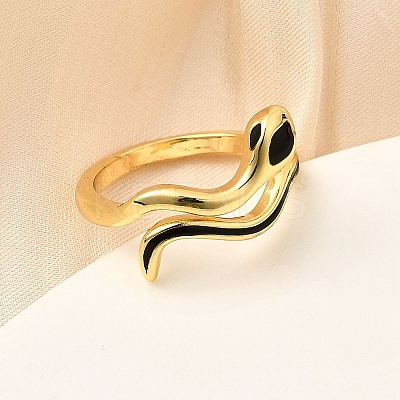 Brass Enamel Cuff Rings for Women RJEW-F188-04G-01-1