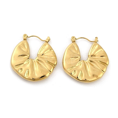 304 Stainless Steel Wrinkle Hoop Earrings For Women LS-EJEW-B113-01G-01-1