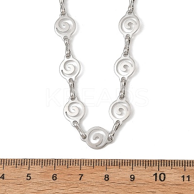 304 Stainless Steel Hollow Spiral Link Chain Necklaces for Women NJEW-JN06395-02-1