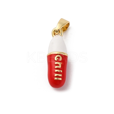 Brass Enamel Pendants KK-Q098-40G-A-1