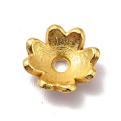 4-Petal Alloy Enamel Bead Caps FIND-G029-06G-04-1