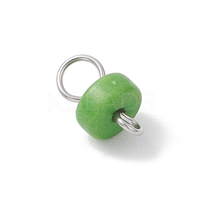 Disc Dyed Synthetic Turquoise Heishi Connector Charms PALLOY-JF04247-01-1