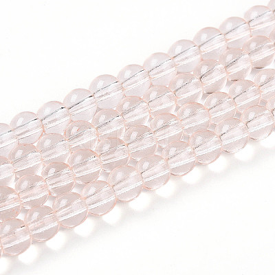 Baking Paint Transparent Glass Beads Strands DGLA-N006-6mm-02-1