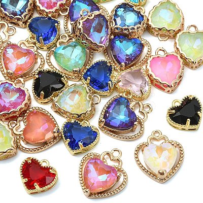10Pcs Golden Tone Brass Charms KK-YW0003-72-1