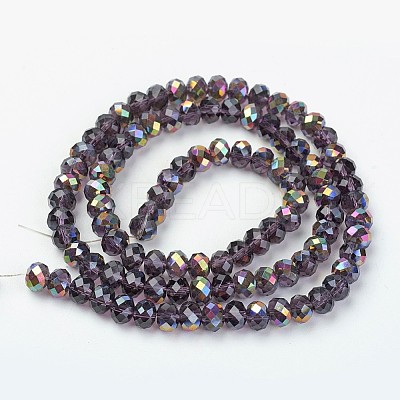 Electroplate Transparent Glass Beads Strands LS-EGLA-A034-T4mm-R17-1