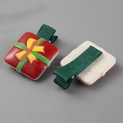 Cute Christmas Acrylic Alligator Hair Clips PHAR-WH0013-03H-1