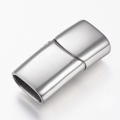 Tarnish Resistant 304 Stainless Steel Magnetic Clasps with Glue-in Ends LS-STAS-G157-14P-14x8mm-1