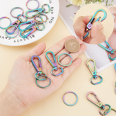 10Pcs Rainbow Color Zinc Alloy Keychain Clasps FIND-PH0006-45-1