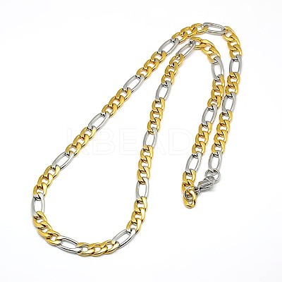 Fashionable Matte 304 Stainless Steel Figaro Chain Necklaces for Men STAS-A028-N016C-1