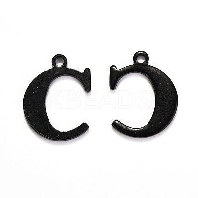 304 Stainless Steel Alphabet Charms STAS-H122-C-EB-1