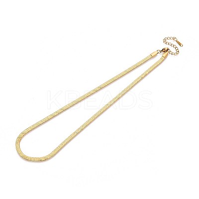 4MM 304 Stainless Steel Herringbone Chains Necklaces NJEW-N058-02G-1