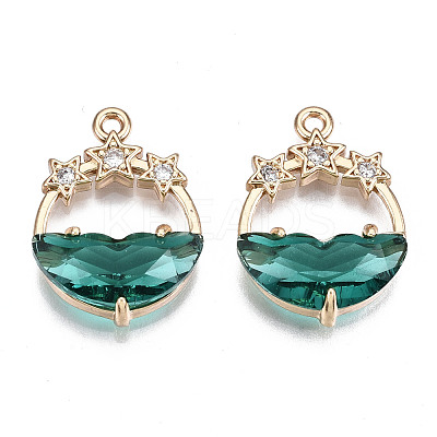 Faceted Transparent Glass Pendants GLAA-T020-18E-1