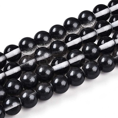Baking Paint Transparent Glass Beads Strands DGLA-N011-8mm-10-1