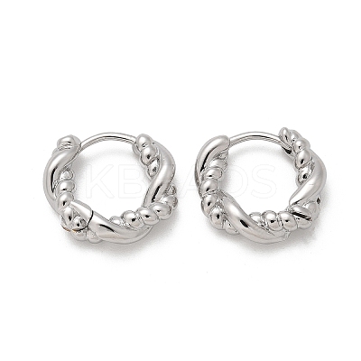 Brass Hoop Earrings EJEW-Q015-03P-02-1