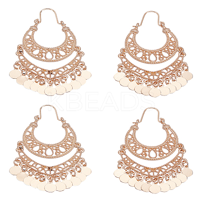 2 Pairs Alloy Fan Chandelier Earrings for Women EJEW-LP0001-50-1
