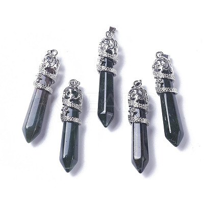 Natural Indian Agate Big Pointed Pendants G-G738-A-37-1