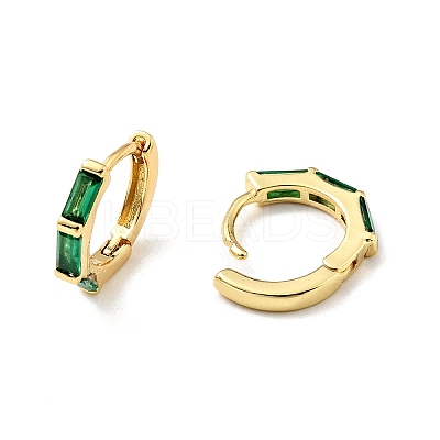 Cubic Zirconia Rectangle Hoop Earrings EJEW-C028-24G-01-1