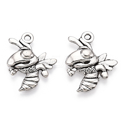Tibetan Style Alloy Bee Pendants TIBE-Q037-029-RS-1