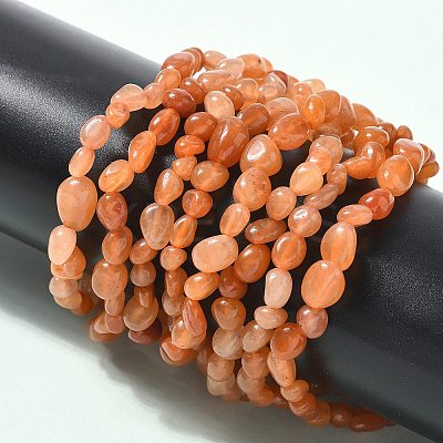Natural Red Aventurine Beads Stretch Bracelets for Men Women BJEW-I320-01B-1