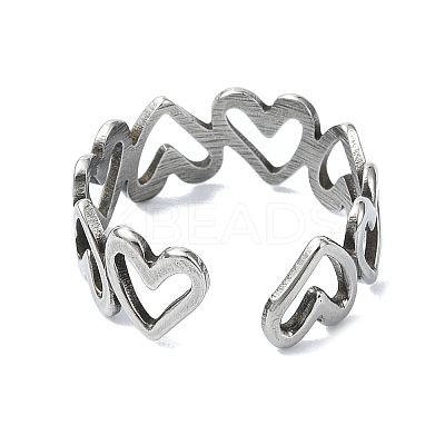 304 Stainless Steel Cuff Rings RJEW-M019-43P-1