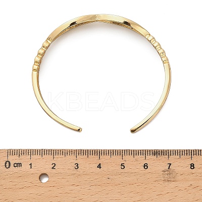 Brass Micro Pave Clear Cubic Zirconia Cuff Bangles for Women BJEW-B145-07G-02-1