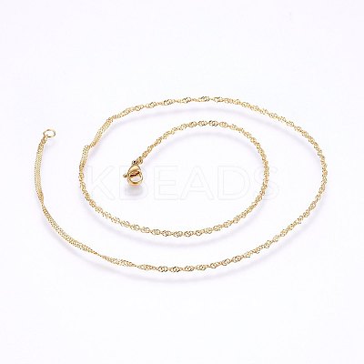 304 Stainless Steel Singapore Chain Necklaces X-MAK-L015-25A-1