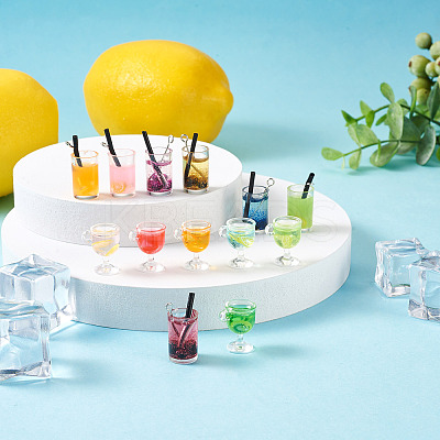 64Pcs 16 Style Imitation Juice Draft Beer Resin Pendants CRES-PJ0001-02-1