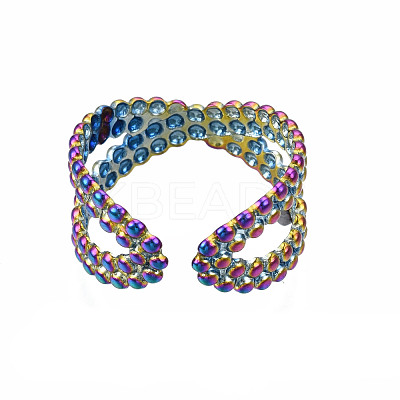 Criss Cross Cuff Rings RJEW-N038-004-1