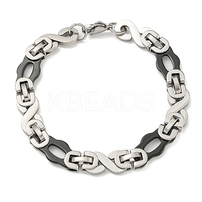 Two Tone 201 Stainless Steel Oval & Infinity Link Chain Bracelet BJEW-B078-36BP-1