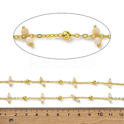 Handmade Faceted Natural White Jade Beaded Chains CHC-L050-02G-04-1
