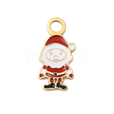 Christmas 304 Stainless Steel Enamel Pendants LS-STAS-I356-02G-01-1