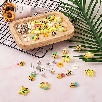 120Pcs DIY Bees & Daisy Shape Sofa Foam Nails Making Kits DIY-CD0001-12P-1