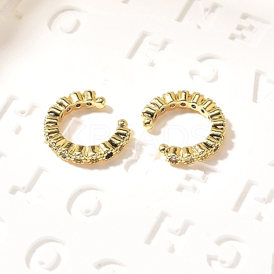 Brass Micro Pave Cubic Zirconia Cuff Earrings ZIRC-H109-06G-1