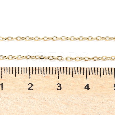 Ion Plating(IP) 304 Stainless Steel Cable Chain Necklaces NJEW-E026-04G-D-1