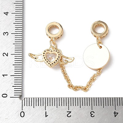 Brass Micro Pave Clear Cubic Zirconia Cable Chain European Beads KK-G531-07B-G-1