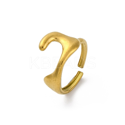 Irregular 304 Stainless Steel Open Cuff Rings for Women RJEW-M019-46G-1