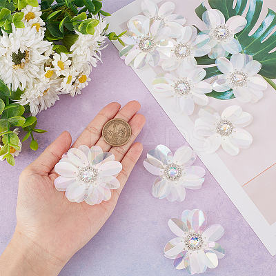 AB Color Plastic Sequin Flowers FIND-WH0110-445-1