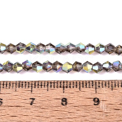 AB Color Plated Transparent Glass Beads Strands GLAA-G127-01-01J-1
