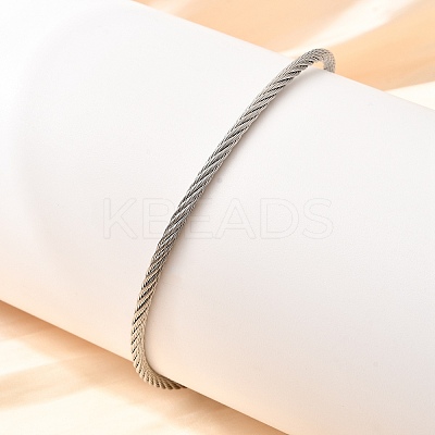 304 Stainless Steel Bangles for Women Men BJEW-Z131-01P-1