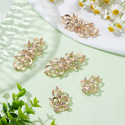 4Pcs Zinc Alloy Rhinestone Snap Lock Clasps FIND-FG0003-45A-1