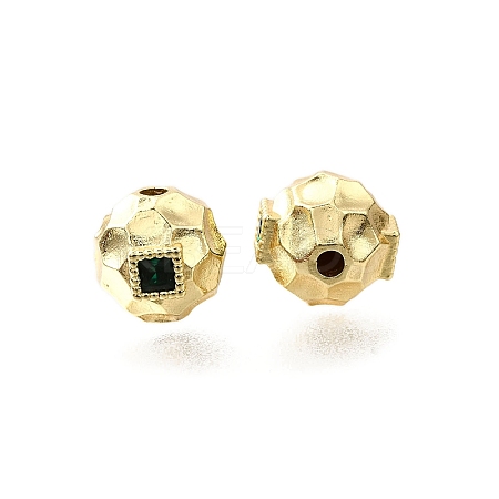 Brass Micro Pave Cubic Zirconia Beads KK-V011-06A-G-1