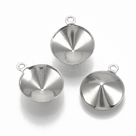 Tarnish Resistant 201 Stainless Steel Pendant Rhinestone Settings LS-X-STAS-S057-41A-1