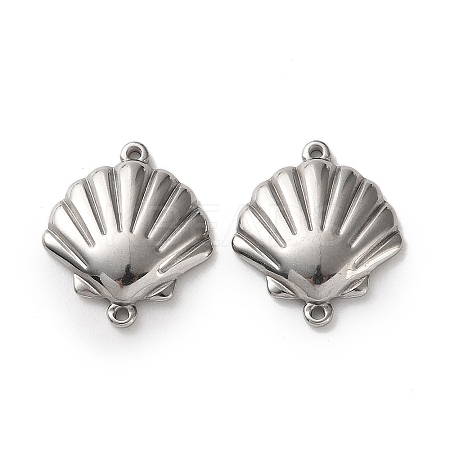 304 Stainless Steel Shell Shape Links Connector Charms STAS-A124-15P-1