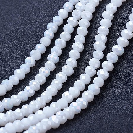 Electroplate Glass Beads Strands EGLA-A034-P6mm-B18-1