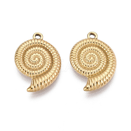 304 Stainless Steel Conch Pendants STAS-T069-27G-1
