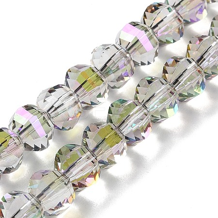 Transparent Electroplate Glass Beads Strands GLAA-Q099-C01-12-1-1