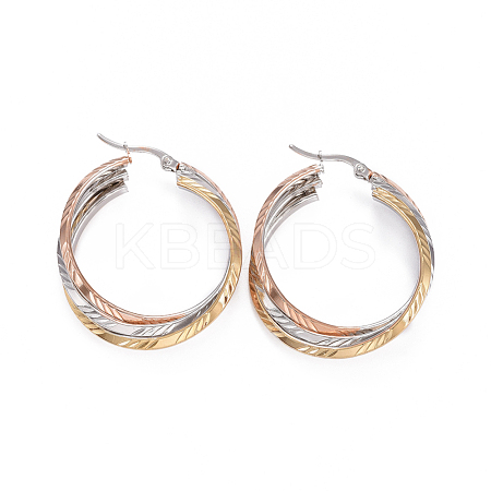 304 Stainless Steel Hoop Earrings EJEW-L232-021M-1