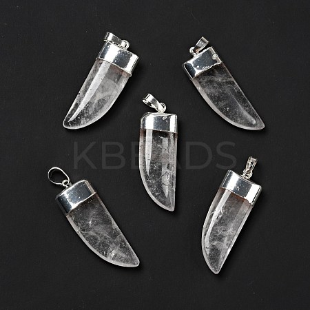 Natural Quartz Crystal Pendants G-P474-04S-07-1