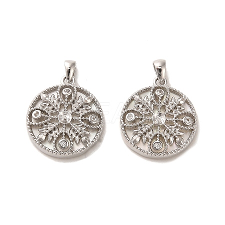 Brass Micro Pave Cubic Zirconia Pendants KK-P260-22P-1